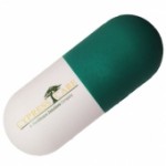 Green Pill Capsule Stress Reliever Custom Imprinted