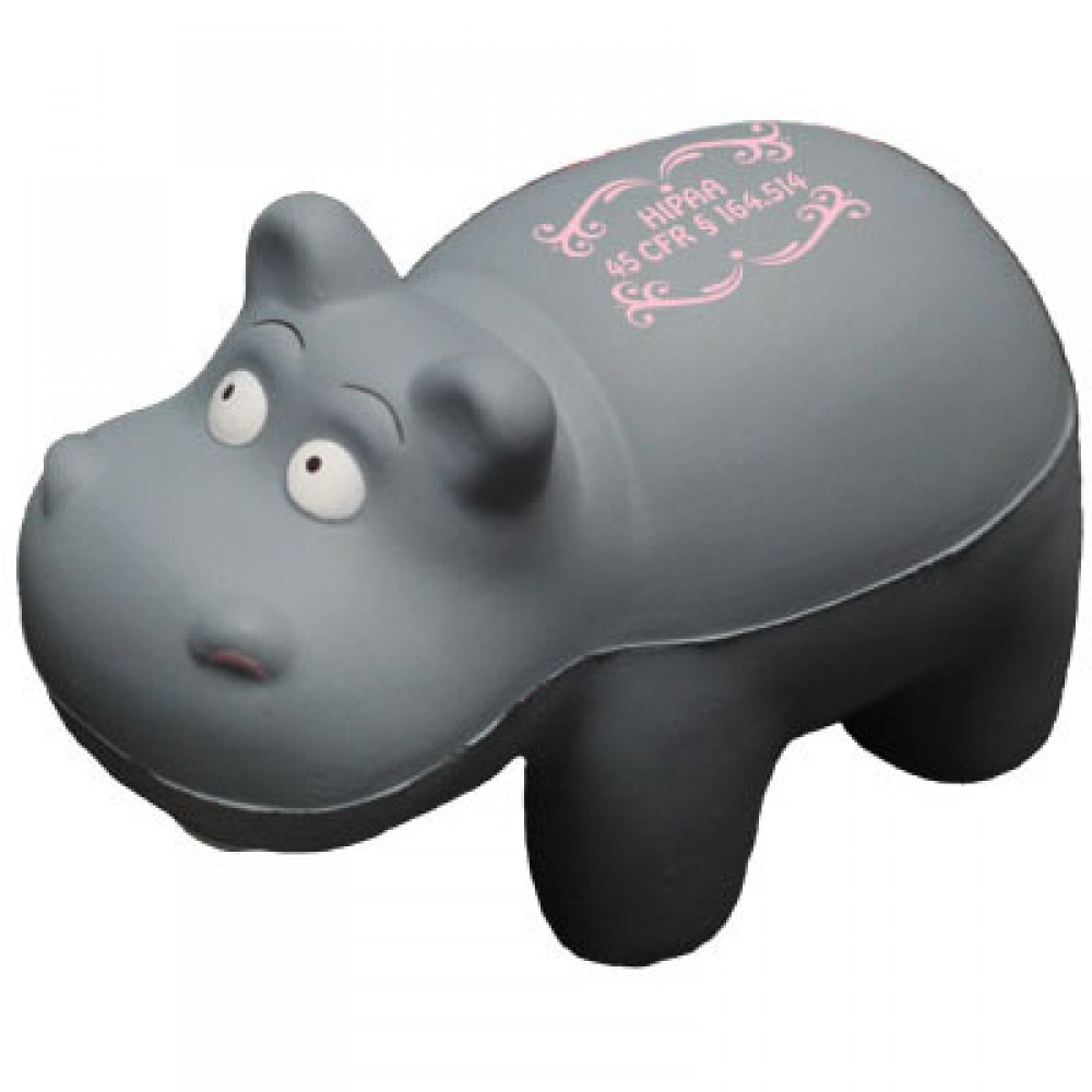 Logo Branded Gray Hippo Stress Reliever Logo Branded Gray Hippo Stress Reliever