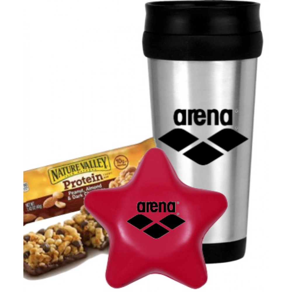 Red Star Stress Ball w/Travel Tumbler Gift Set Custom Imprinted Red Star Stress Ball w/Travel Tumbler Gift Set Custom Imprinted