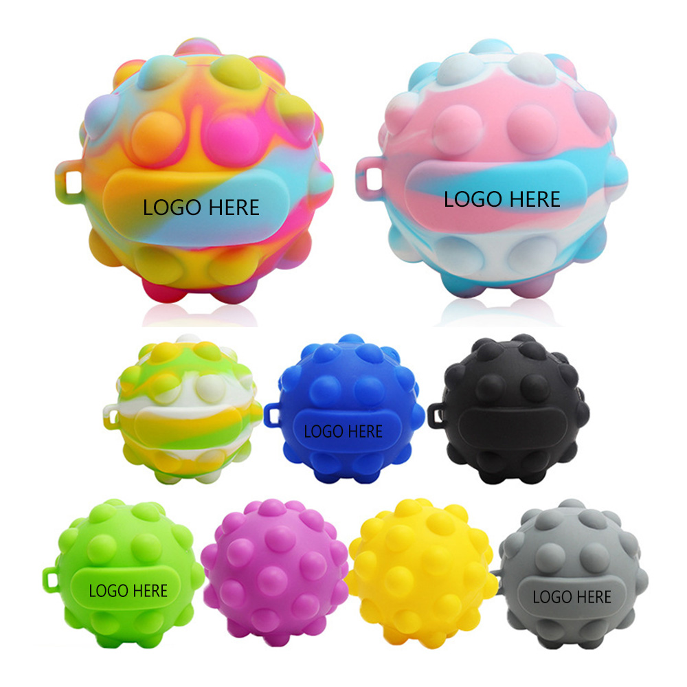 Logo Branded Fidget and Relax Push Pop Ball Logo Branded Fidget and Relax Push Pop Ball