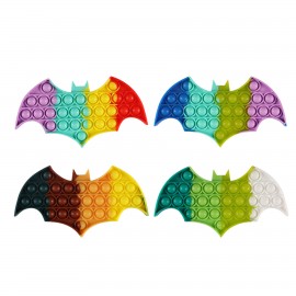 Promotional Halloween Colorful Bat Shaped Push Pop Bubble Ball Toy