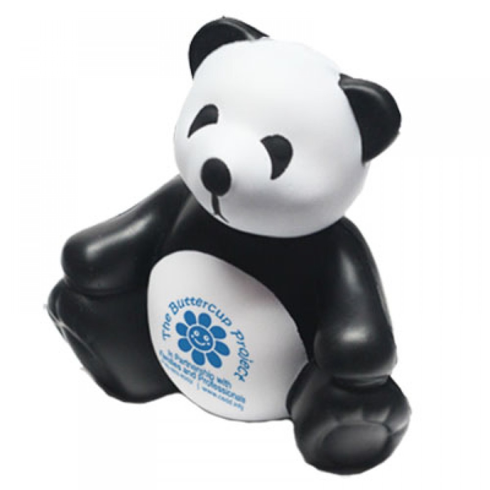 Custom Imprinted Black & White Panda Stress Reliever Custom Imprinted Black & White Panda Stress Reliever