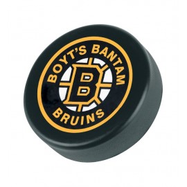 Hockey Puck Stress Reliever - Black or Pink with Logo  Hockey Puck Stress Reliever - Black or Pink with Logo