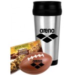 Custom Printed Football Stress Ball w/Travel Mug Set