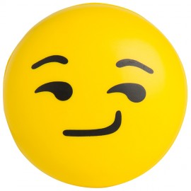 Smirk Emoji Stress Ball with Logo