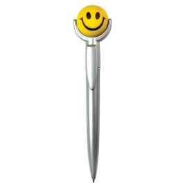 Smiley Face Specialty Pen w/Squeeze Topper with Logo  Smiley Face Specialty Pen w/Squeeze Topper with Logo