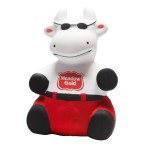 Custom Imprinted Cartoon Cow Stress Reliever w/ Red Pants