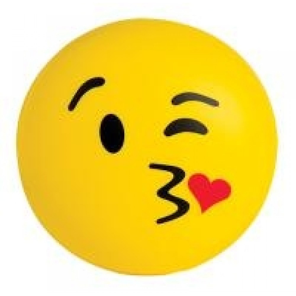 Blowing Kiss Emoji Stress Ball with Logo