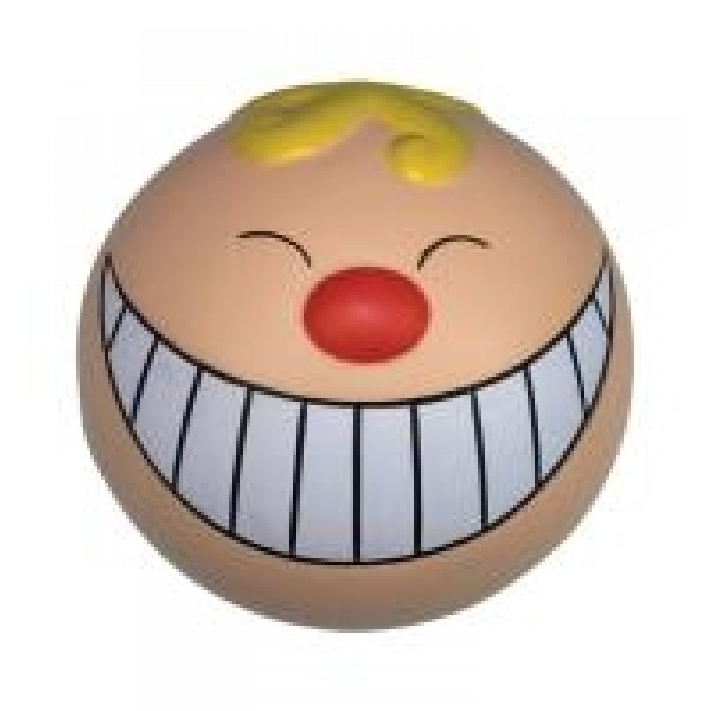 Funny Face w/Smile Round Ball Stress Reliever with Logo
