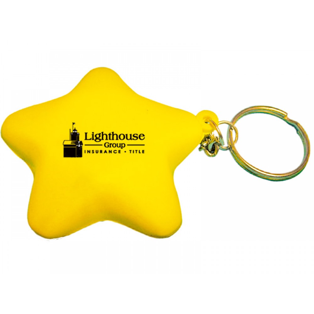 Custom Printed Star Stress Reliever Keychain Custom Printed Star Stress Reliever Keychain