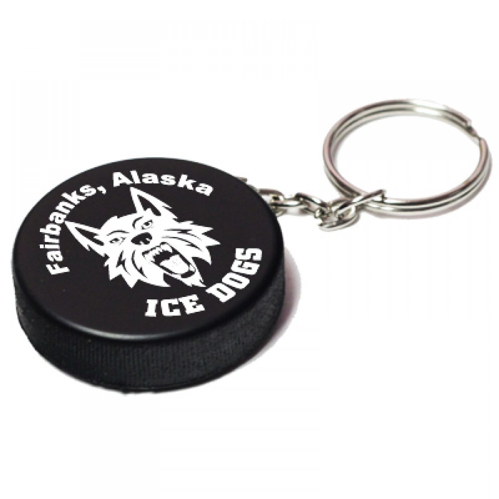 Hockey Puck Stress Reliever Keychain Custom Imprinted Hockey Puck Stress Reliever Keychain Custom Imprinted
