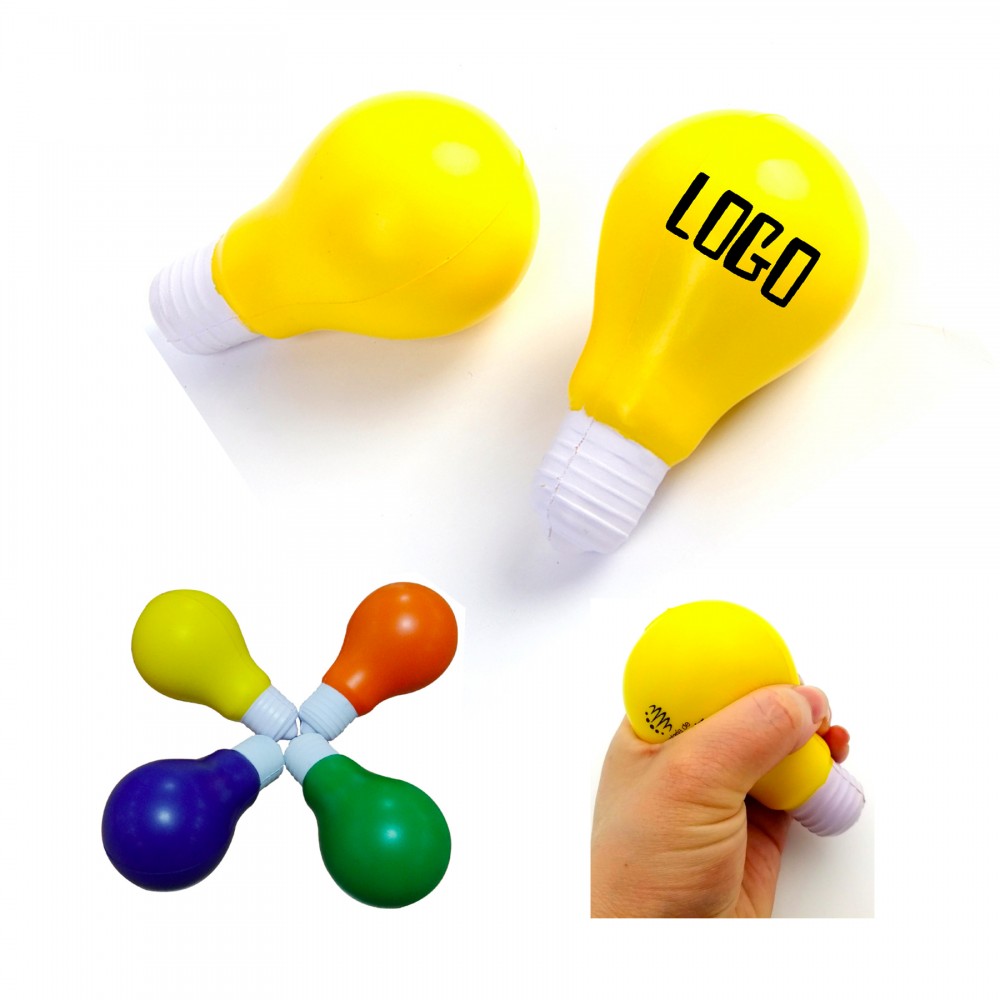 Logo Branded Polyurethane Light Bulb Shape Stress Ball/Reliever