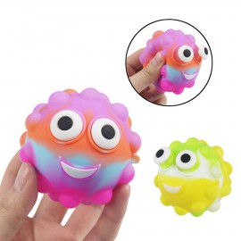 Big Eyes 3D Rainbow Stress Pop Ball Fidget Toy with Logo  Big Eyes 3D Rainbow Stress Pop Ball Fidget Toy with Logo