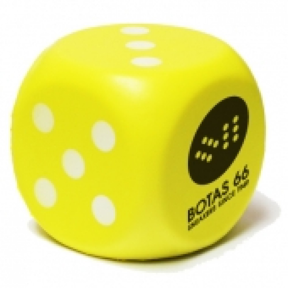 Yellow Dice Stress Reliever Logo Branded