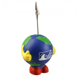 Earthball Man Stress Reliever Memo Holder with Logo  Earthball Man Stress Reliever Memo Holder with Logo