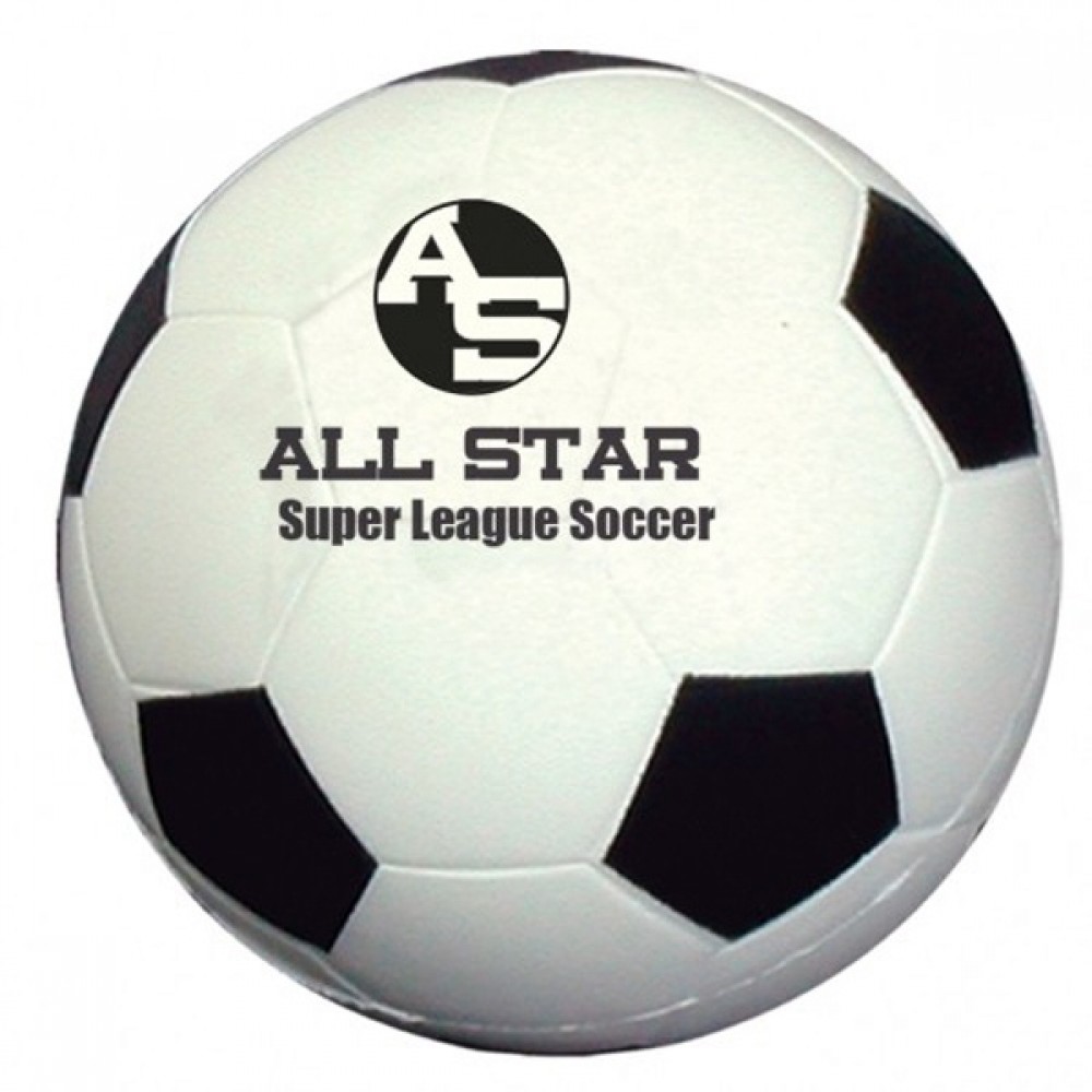 Logo Branded 2 1/2" Soccer Shape Stress Ball Logo Branded 2 1/2" Soccer Shape Stress Ball