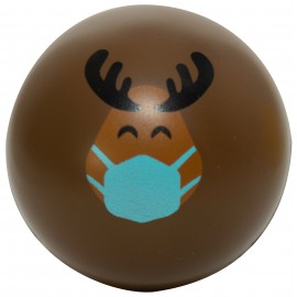 Holiday PPE Reindeer Squeezies Stress Ball with Logo