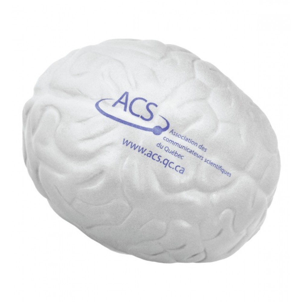 Custom Imprinted Brain Stress Reliever Gray Custom Imprinted Brain Stress Reliever Gray
