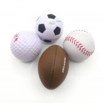 Logo Branded Football, Tennis Ball, Golf Ball Shape Stress Reliever