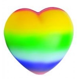 Rainbow Heart Stress Reliever with Logo