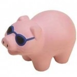 Pig with Glasses Stress Reliever Logo Branded