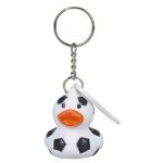 Custom Printed Rubber Soccer Ball Duck Key Chain