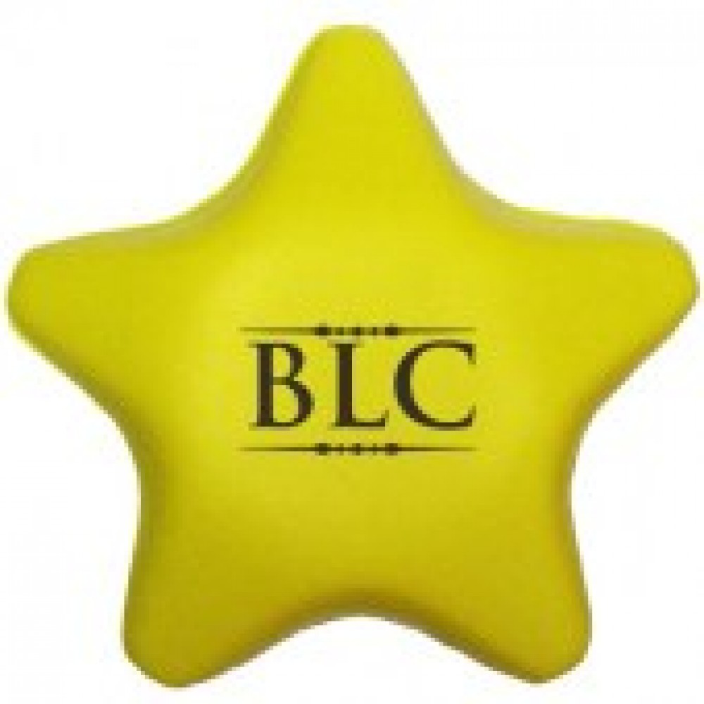 Yellow Star Stress Reliever Logo Branded Yellow Star Stress Reliever Logo Branded