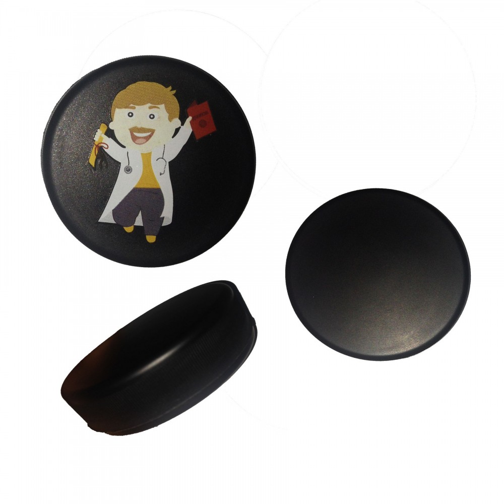 Custom Printed PU Foam Hockey Puck Stress Reliever Custom Printed PU Foam Hockey Puck Stress Reliever
