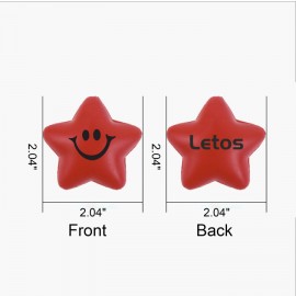 2 1/16" PU Material Stress Relieving Star Shape Smiley Face Multi-color Customizable Stress Toys with Logo  2 1/16" PU Material Stress Relieving Star Shape Smiley Face Multi-color Customizable Stress Toys with Logo