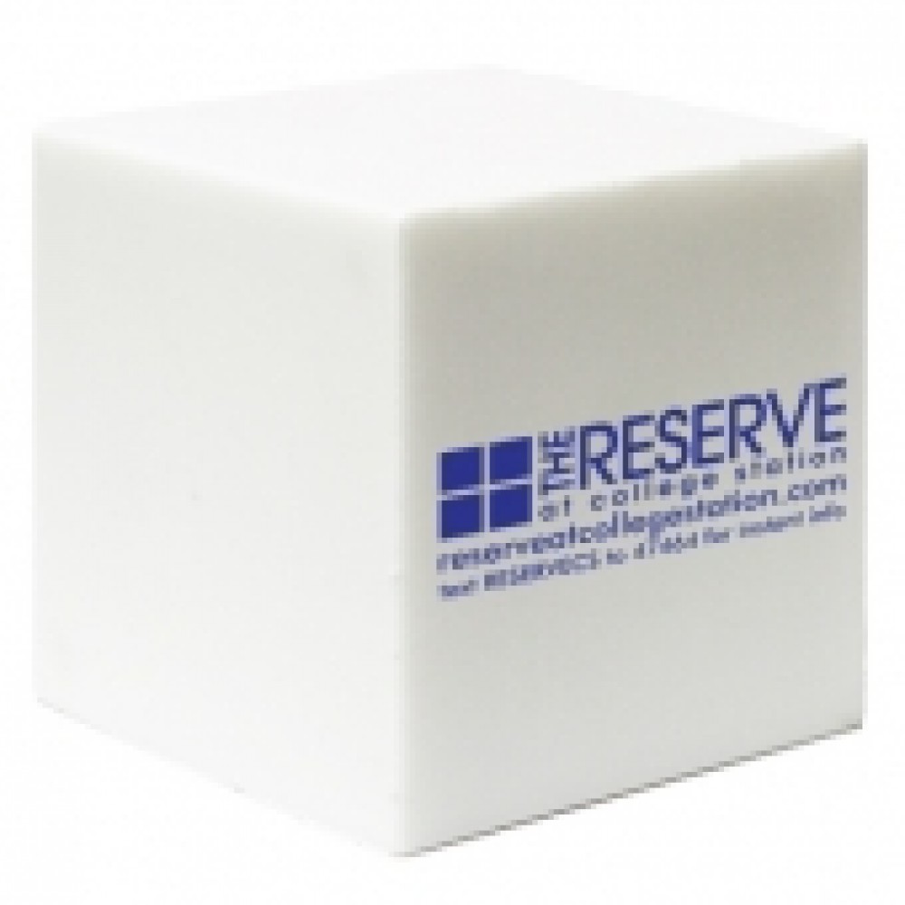 White Cube Stress Reliever Toy Custom Printed White Cube Stress Reliever Toy Custom Printed