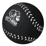 Custom Imprinted Black Baseball Stress Reliever