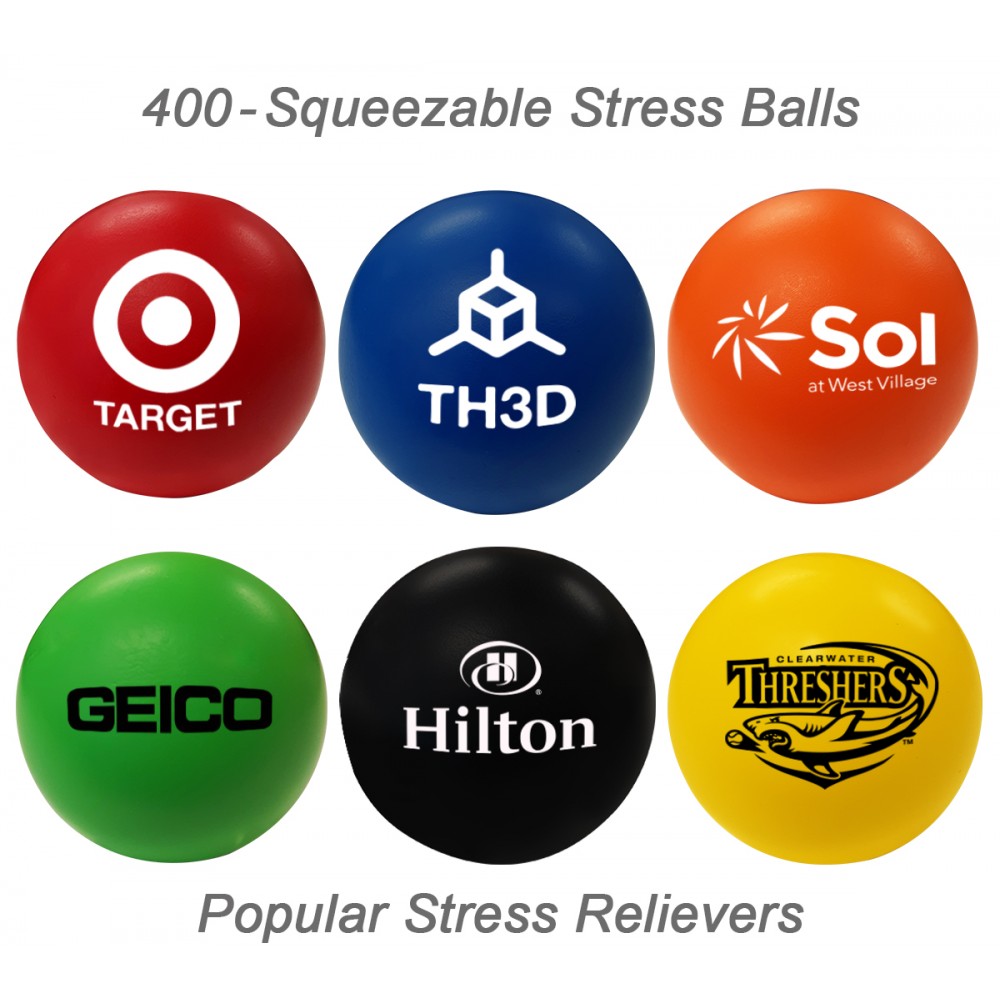 Stress Ball, Semi Soft Squeezable Stress Ball with Logo