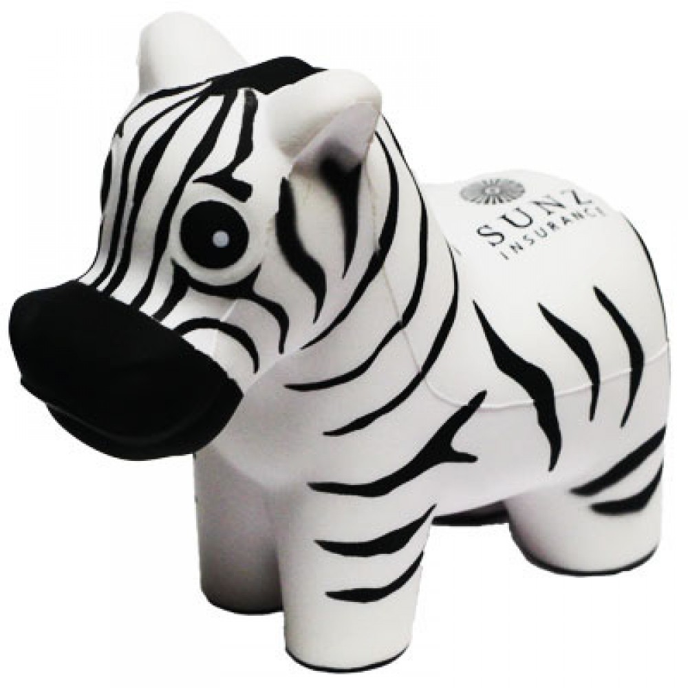 Black & White Zebra Stress Reliever Custom Printed Black & White Zebra Stress Reliever Custom Printed