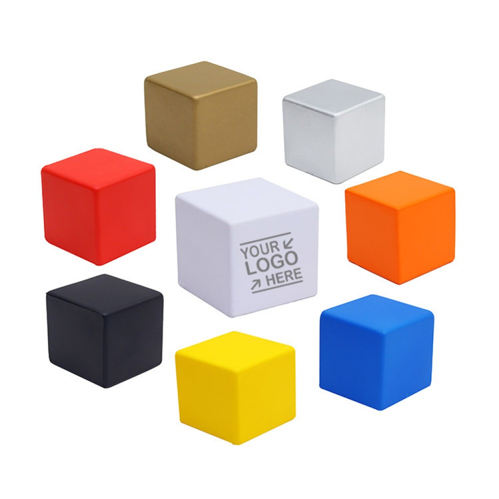 Logo Branded PU Cube Stress Reliever