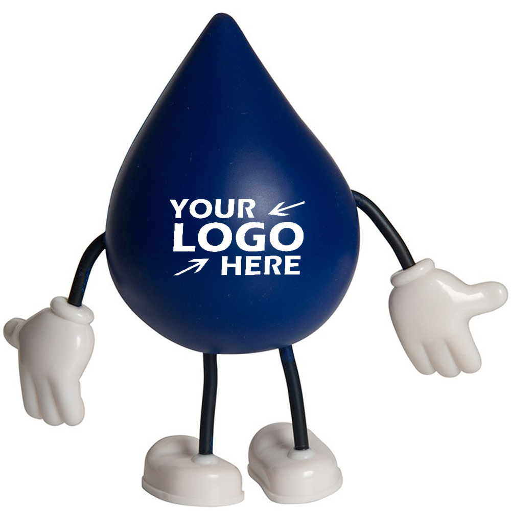 Blue Drop Bendy Stress Reliever with Logo