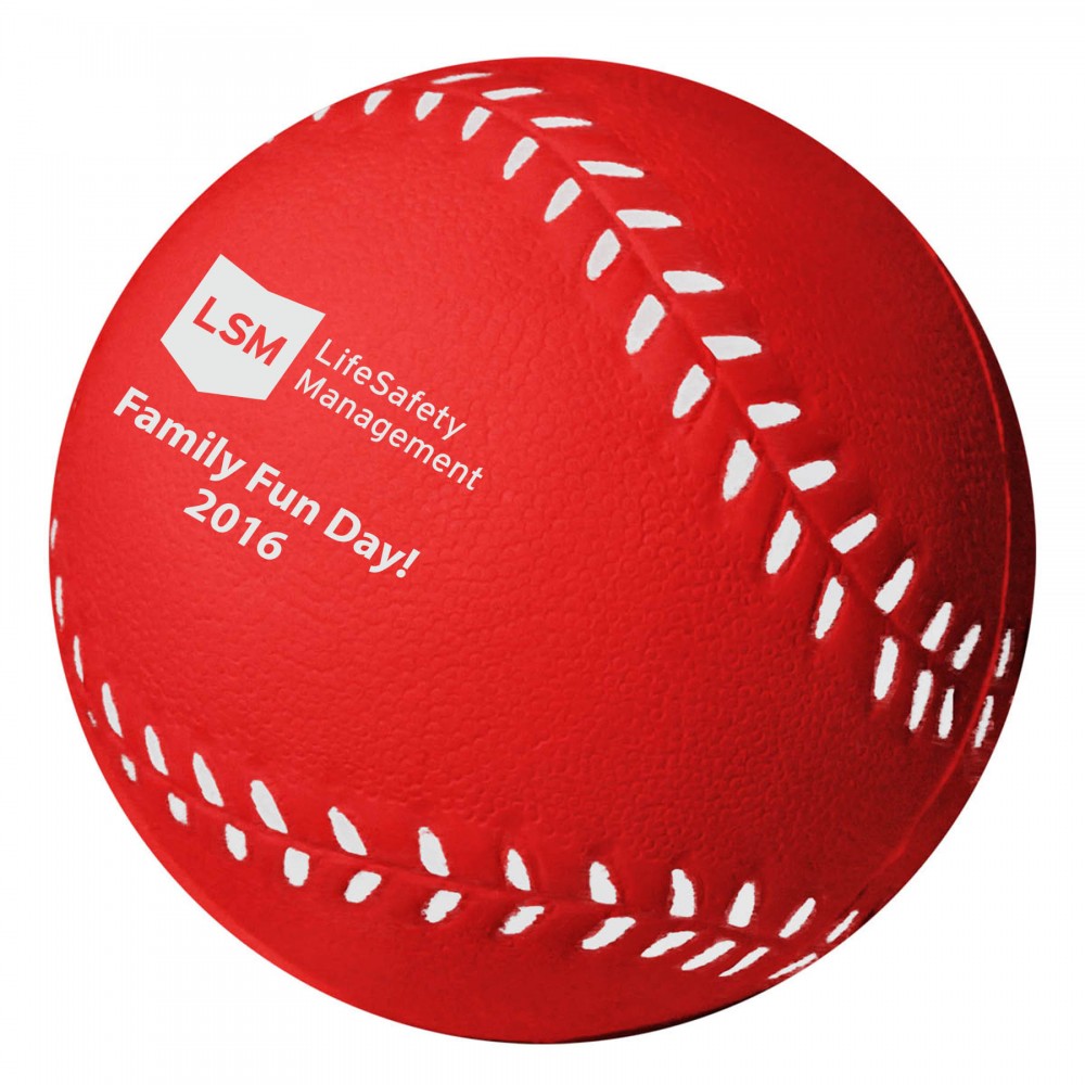 Red Baseball Stress Reliever Logo Branded Red Baseball Stress Reliever Logo Branded