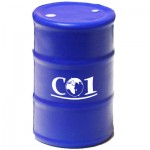 Custom Imprinted Blue Oil Drum Stress Reliever