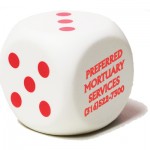 White Dice Stress Reliever Custom Imprinted