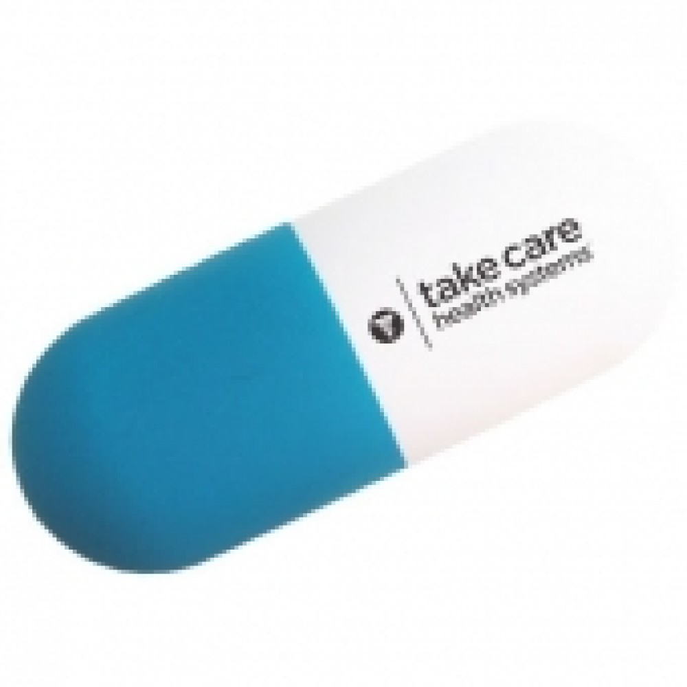 Teal Capsule Stress Reliever Custom Imprinted Teal Capsule Stress Reliever Custom Imprinted