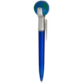 Globe Specialty Pen w/Squeeze Topper with Logo  Globe Specialty Pen w/Squeeze Topper with Logo