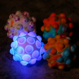Flashing Silicone Ball Sensory Rainbow Stress Relief Toy with Logo  Flashing Silicone Ball Sensory Rainbow Stress Relief Toy with Logo