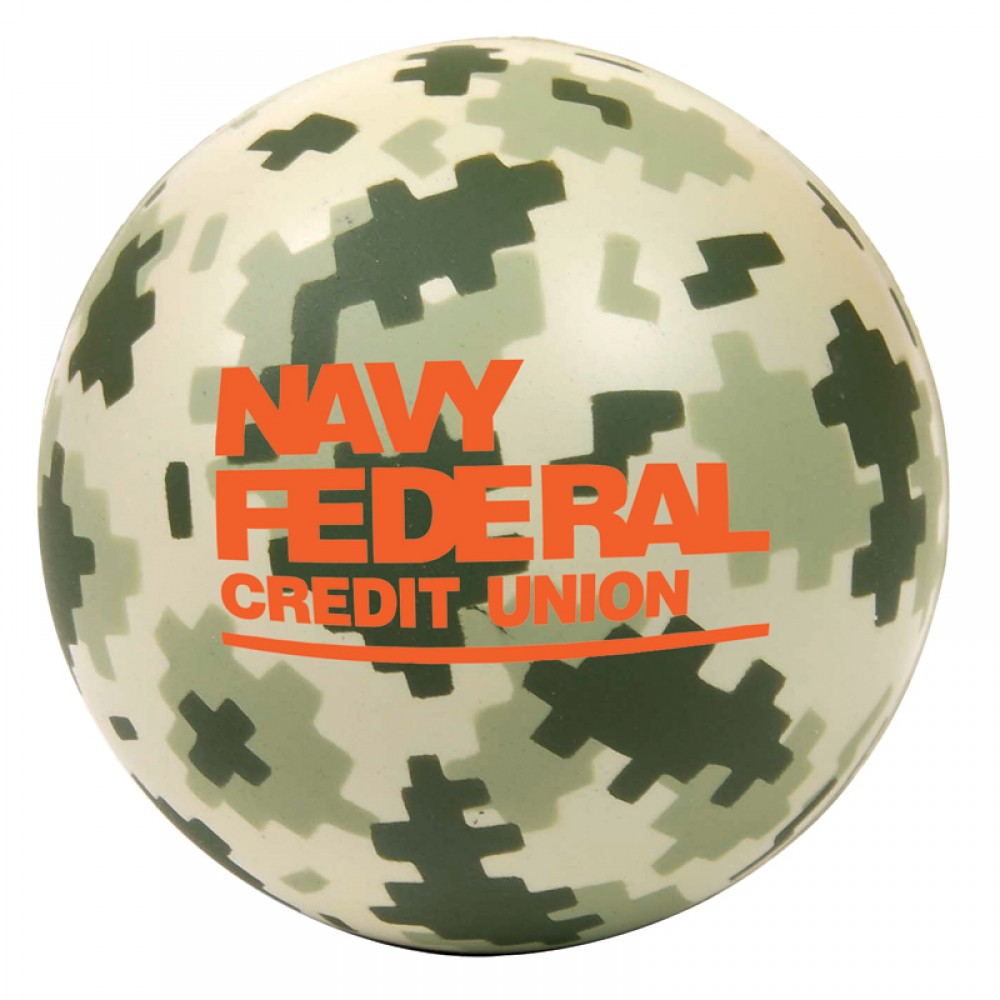Camo/Digi Camo Round Stress Reliever Logo Branded Camo/Digi Camo Round Stress Reliever Logo Branded