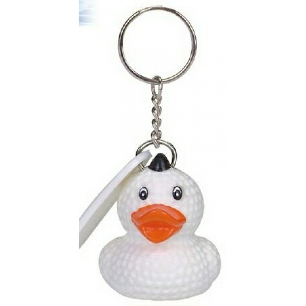 Custom Imprinted Rubber Golf Ball Duck Key Chain Custom Imprinted Rubber Golf Ball Duck Key Chain