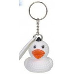 Custom Imprinted Rubber Golf Ball Duck Key Chain