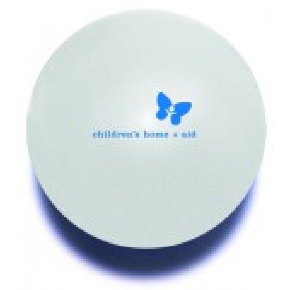 Logo Branded Solid Colored White Stress Ball Logo Branded Solid Colored White Stress Ball
