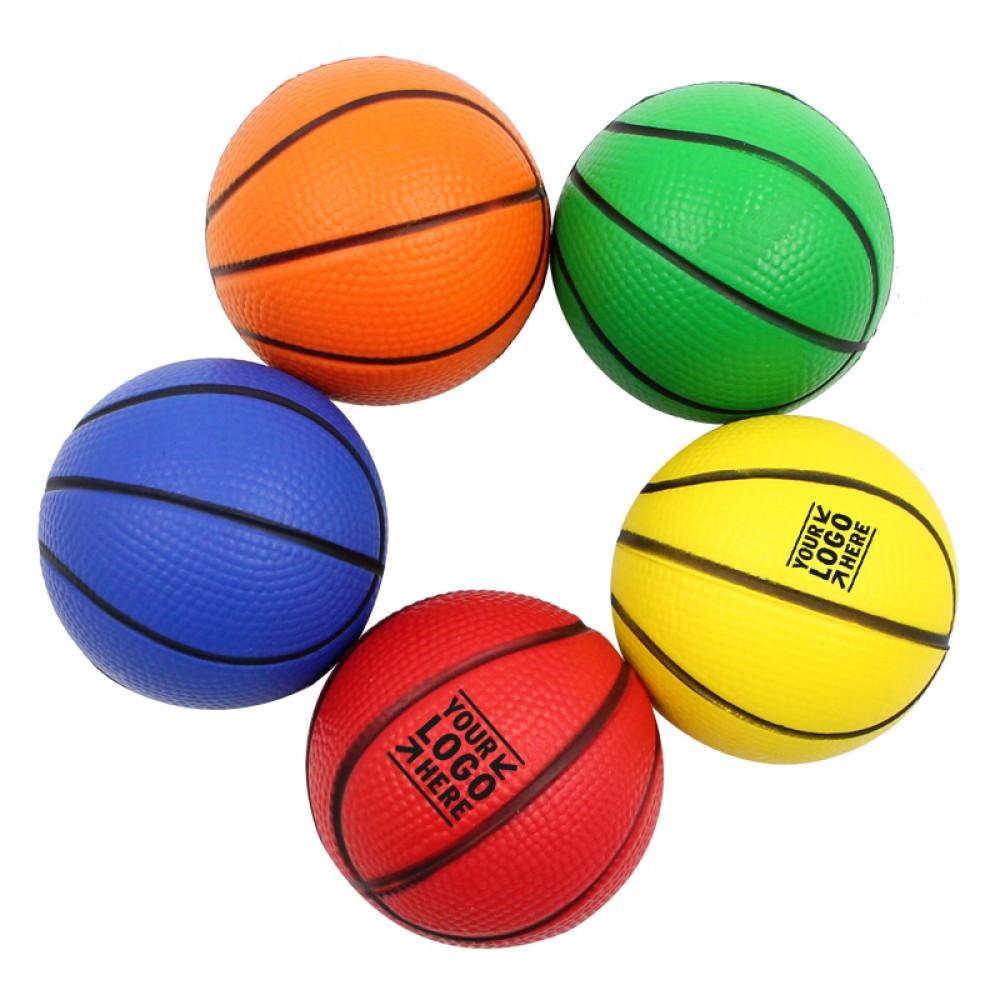 2 1/2" Stress Ball - Basketball Logo Branded 2 1/2" Stress Ball - Basketball Logo Branded