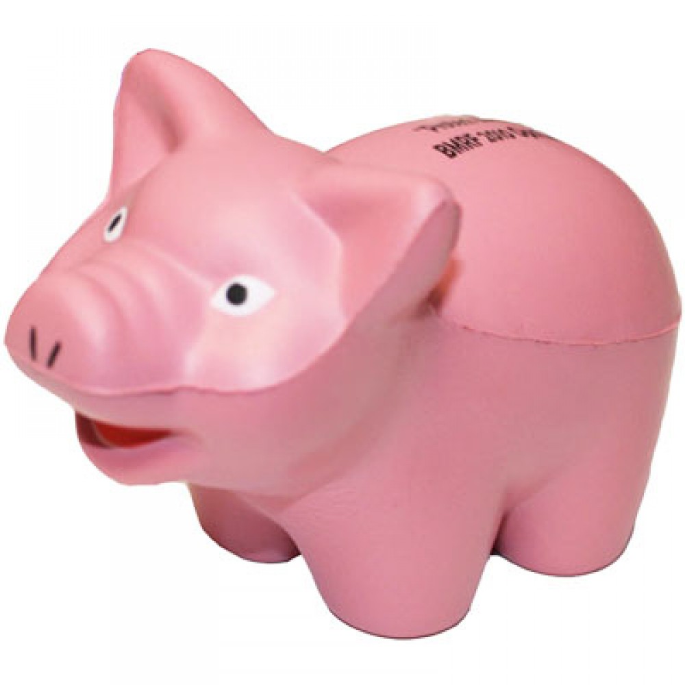 Custom Imprinted Pink Pig Stress Reliever Custom Imprinted Pink Pig Stress Reliever