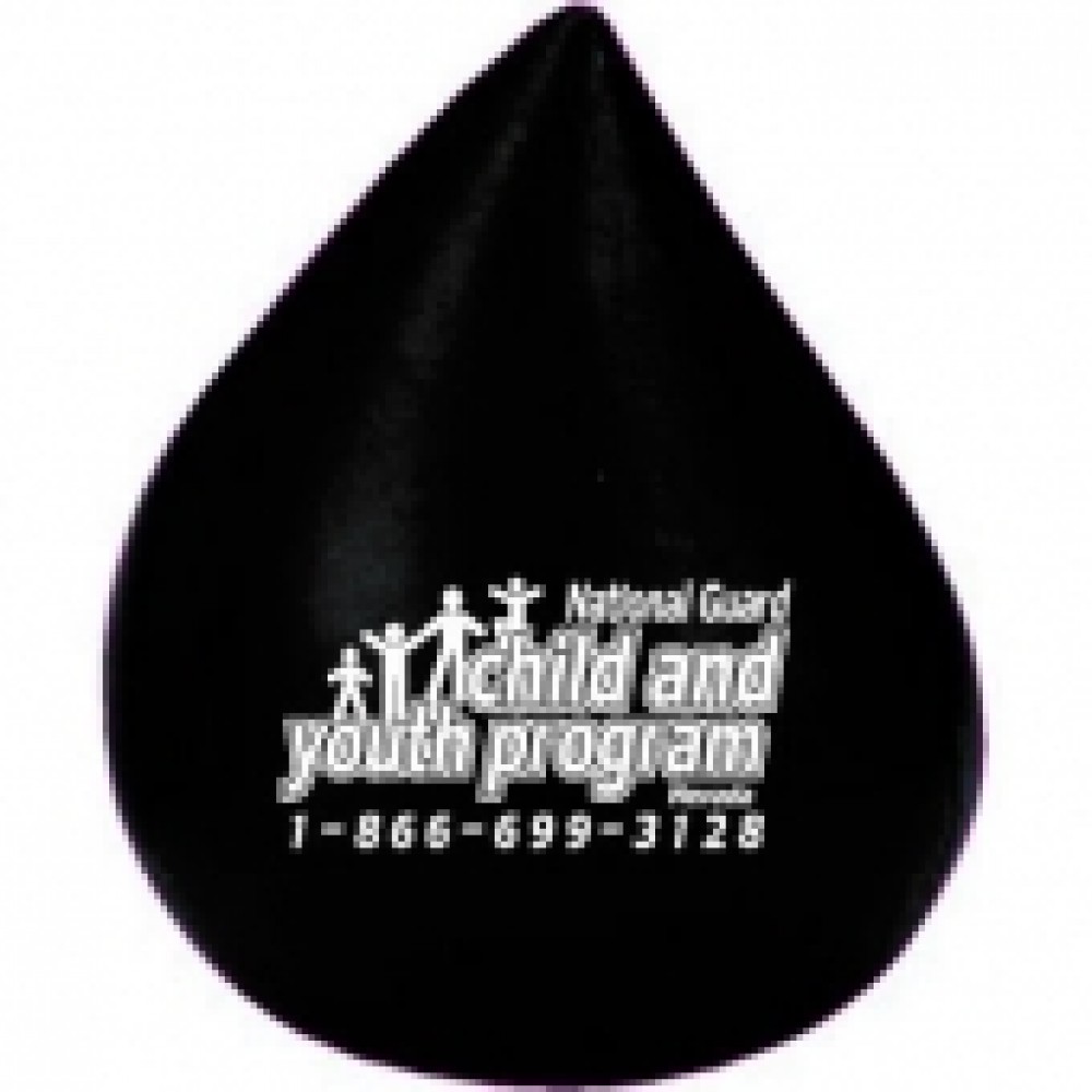 Custom Imprinted Black Droplet Stress Reliever Custom Imprinted Black Droplet Stress Reliever