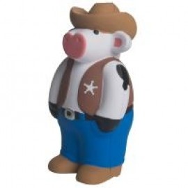 Cowboy Cow Stress Reliever with Logo