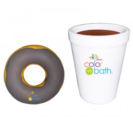 Donut and Coffee Cup Combo Pack Stress Reliever with Full Color Logo with Logo